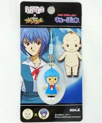 중고 キーホルダー・マスコット キャラクター 綾波レイ 制服 キュージョン 根付 「ローズオニールキューピー×新世紀エヴァンゲリオン」