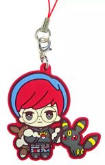중고 ストラップ ボタン＆ 블래키 「ポケットモンスター スカーレット・バイオレット ラバーストラップコレクション POKEMON TRAINERS ～パルデア編～」 포켓몬 センター限定