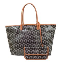ゴヤール サンルイPM トートバッグ PVCコーティングキャンバス ブラウン レディース GOYARD 中古 ゴヤール