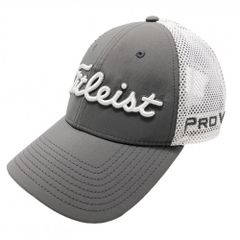 상태좋음 타이틀리스트 ×フットジョイ メッシュキャップ グレー×白 立体ロゴ刺しゅう ゴルフウェア TITLEIST