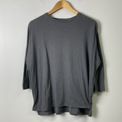 아줄 바이 마우지 AZUL by moussy 『면 100%』 돌만 와이드 컷소우 7분 소매 긴팔 T셔츠 S그레이 회색