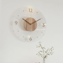 home merc 時計 掛け時計 北欧 壁掛け時計 木製 直径30cm -35cm 薄型のデザイン おしゃれ 北欧 CLOCK 静音 3D立体数字 秒針無し 居間 寝室 書斎 室内装飾 お祭り 贈り物 (非電波・電池は含まれていない) (Cタイプ, 国内発送