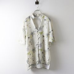 美品 マメクロゴウチ Mame Kurogouchi Flower Printed Blouseフラワープリントブラウス 2＼オフホワイト シャツ 花柄【2400015205700】