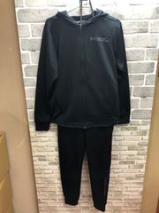 A A26-49 ◇ UNDER ARMOUR タグ表記サイズSM セットアップ ジップアップパーカー+スウェットパンツ 블랙