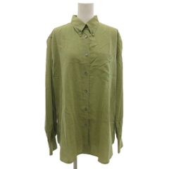 マックスマーラ ウィークエンドライン MAX MARA WEEKEND LINE シャツ 長袖 L ボタンダウンカラー 玉虫 グリーン系 /KB ■IBO100