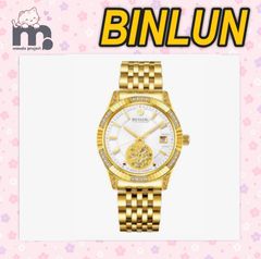 BINLUN 腕時計メンズ ゴールド 機械式 自動巻き時計
