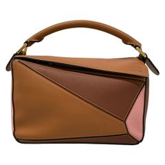 LOEWE(ロエベ) ハンドバッグ パズルバッグ スモール 322.30OS21 ブラウン×ダークブラウン×ピンク トリコロール
