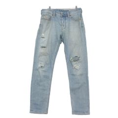 DIESEL ディーゼル デニムパンツ larkee beek ダメージ加工 ウォッシュ ボタンフライ ジーンズ Gパン ボトムス ライトブルー W30L30 メンズ 【中古】