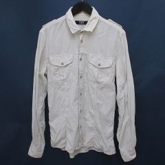 ラフ バイ ラフシモンズ RAF BY RAF SIMONS 長袖 コーデュロイ シャツ XS 白系 オフホワイト 無地 ボタン