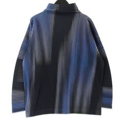 美品 HOMME PLISSE ISSEY MIYAKE オムプリッセ イッセイミヤケ BLEND OF LIGHTS HP63-JK246-72 オフタートルネック ブルー 2 99002395
