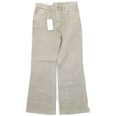 新品 ZARA ザラ フレアフィットテクスチャーコットンパンツ 4575/440/710 EU40 BEIGE ブーツカット ボトムス g28400