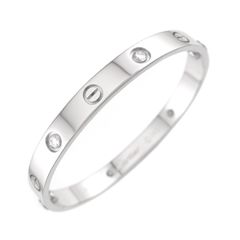カルティエ Cartier ラブ ブレス ハーフ ダイヤ 4P #16 K18 WG ホワイトゴールド 750 ブレスレット バングル Love Bracelet 90339450