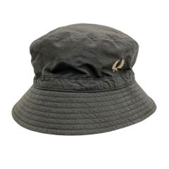 良品 FRED PERRY フレッドペリー バケット ハット 帽子 ロゴ 刺繍 FPZ110F L 黒 ブラック メンズ レディース 古着 中古 USED
