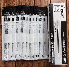 10개 세트 파일럿 유성 볼펜 교체 코어 0.5mm 블랙 BRFV-10EF-B 극세 블랙 PILOT 아크로볼 Acro