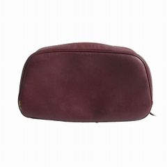 CARTIER カルティエ 化粧ポーチ マストライン コスメポーチ バニティ トラベル ボルドー 小物入れ 型押し 内側 総柄 ブランドロゴ ワインレッド レディース 【中古】