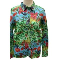 ISSEY MIYAKE イッセイミヤケ PLEATS PLEASE 花 ナタリーレテ シャツ SIZE 3 PP61-JJ543 黄緑