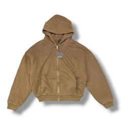 参考上代48400円 未使用 entire studios 25AW THERMAL HOOD サーマルフードジップパーカー スウェット エンタイアスタジオ ES2488 ブラウン M （22217M）