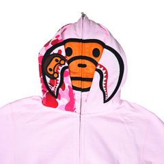 【新品】A BATHING APE アベイシングエイプ BABY MILO ベビーマイロ シャーク フルジップ パーカー S ピンクカモ 迷彩 スパンコール カモフラ フルジップパーカー フーディー