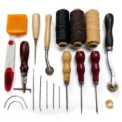 レザークラフトDIY 裁縫皮革工具 レザーツール セット手作り 14点
