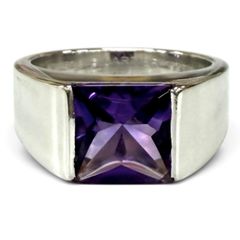 美品 Cartier カルティエ 750(WG) タンク アメジスト リング 指輪 ホワイトゴールド パープル 51 (JP11号相当) 重量12.08g レディース