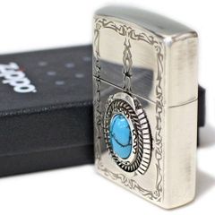 ZIPPO ジッポー ライター ターコイズスタイル タトゥーデザイン 80053 イブシ加工 ターコイズ ZIPPOライター オイルライター