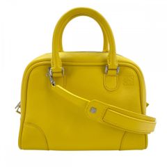 【在庫一掃】 ロエベ 2WAY レディース アナグラム 斜め掛け ハンドバッグ ショルダーバッグ アマソナ75 LOEWE イエロー シルバー金具【中古品】