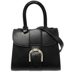 【在庫一掃】 2WAY レディース デルヴォー ブリヨンミニ ハンドバッグ ショルダーバッグ DELVAUX かばん 鞄 レザー ブラック 黒 ゴールド金具【中古品】