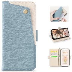 CASSYOOK 適合 Google Pixel 11 / Pixel 11 Pro ケース 手帳型 表面ポケット便利 高級PUレザー(ブルー) 0