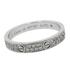 【在庫一掃】 カルティエ 指輪 レディース ミニラブリング パヴェ ジュエリー アクセサリー LOVE 18金WG Au750 46サイズ CARTIER K18ホワイトゴールド ダイヤモンド 約6号 B4218200 約2.0g【中古品】