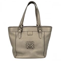 【在庫一掃】 ロエベ ハンドバッグ レディース アナグラム フスタ トートバッグ 肩掛け LOEWE レザー ゴールド シルバー金具【中古品】