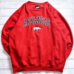 대학 디자인 90s Vintage ARKANSAS SWEATSHIRT 아칸소 레드 레드 호그스 동물 프린트 칼리지 로고 스웨터 헌 옷 #26520