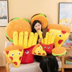 ぬいぐるみ き枕 ぬいぐるみ フライドポテト ハンバーガー ピザ マルチサイズ 食品型 ぬいぐるみ 抱きまくら テディベア 寝具に 腰当クッション 椅子 ソファー背当