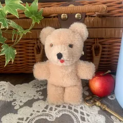 ヴィンテージ ミニチュア テディベア 舌ペロ レトロ くま ぬいぐるみ  蚤の市 D-9