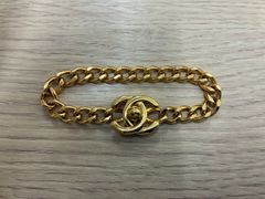箱・タグ付 シャネル 96P ターンロック ココマーク ブレスレット ゴールド ヴィンテージ