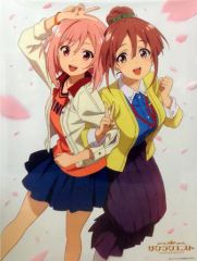 중고 ポスター アニメ 描き下ろしB2クリアポスター 木春由乃＆四ノ宮しおり 「Blu-ray/DVD サクラクエスト 第1巻」 ソフマップ購入特典