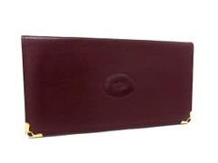 Cartier カルティエ 長財布 マストライン ボルドー系 レザー メンズ 二つ折り 札入れ 美品