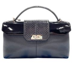 Cartier カルティエ ハンドバッグ クラシックフェミニン MM L1001392 ブラック系 パイソン レザー パテントレザー レディース 2WAY シルバー金具 美品