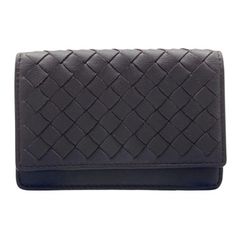 BOTTEGA VENETA ボッテガヴェネタ カードケース イントレチャート 174646 ダークブラウン系 レザー ユニセックス 美品