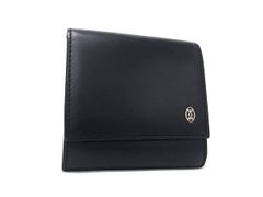 CARTIER カルティエ コインケース パシャ ブラック系 レザー メンズ シルバー金具 美品