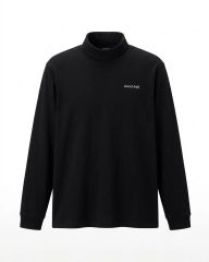 Montbell Long Sleeve T-shirt Mock Neck Brushed Black Sleeveless Outdoor Climbing