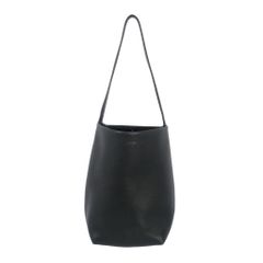 ザロウ THE ROW N/S PARK TOTE ショルダーバッグ ワンショルダー バケットバッグ ロゴ箔押し シュリンクレザー 黒 ブラック