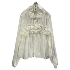 TAO COMME des GARCONS × 10 corso como COMME des GARCONS(タオ コムデギャルソン × ディエチコルソコモ コムデギャルソン) 2007AW Cotton Lace Gathered Sheer Blouse