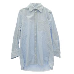 BOTTEGAVENETA ボッテガヴェネタ 22AW 708853 V2AQ0 ストライプ オーバーサイズ コットン 長袖 シャツ ライトブルー系 36【中古】
