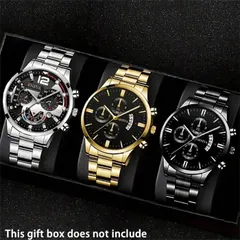 腕時計 メンズ セット 3個セット メンズ腕時計セット、ステンレススチールバンド、ミニマリストファッションビジネススタイル