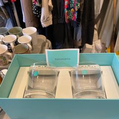 【東あずま店　併売品】　Tiffany　ティファニーペアクラス　コップ　グラス　glass　ガラス　硝子　ガラス　瀬戸物