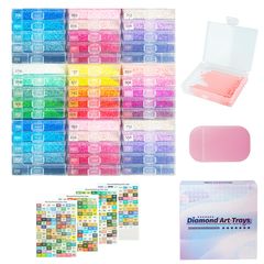 Lanzeyo ダイヤモンドアート ケース 蓋付きトレイ45個セット ビーズ収納・整列2WAY 大人用ビーズ収納ボックス クラフト工具ym 88a1f943