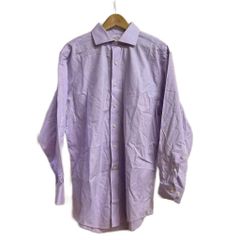 ブルックスブラザーズ BROOKS BROTHERS ドレスシャツ シャツ 16-2/3 紫 ラベンダー 無地 長袖 346 ワイドカラー/OY ■ECA004