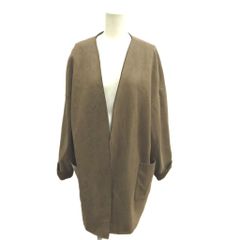 ザラ ベーシック ZARA BASIC カーディガン コート 上着 羽織 アウター Vネック 長袖 無地 M 茶 ブラウン CR ■GY70