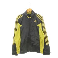 アディダス adidas climaproof ジャケット ウィンドブレーカー スポーツウエア M 黒 ブラック 黄 イエロー 長袖 /AH44 ■ECD005