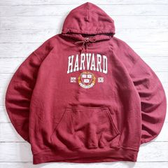 カレッジロゴ HARVARD UNIVERSITY HOODIE ハーバード バーガンディ ワインレッド カレッジロゴ エンブレム プルオーバーパーカー スウェット 古着 #26556